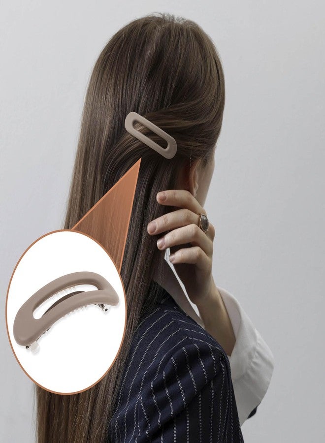 SmallCat 3 Pcs Large Hair Barrettes for Women, Square Hair Barrettes for Women Fine Hair, Matte French Barrette for Daily Usage, Decoration (Black, Coffee, Beige) - Image 5